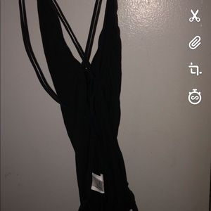 Black lace up body suit